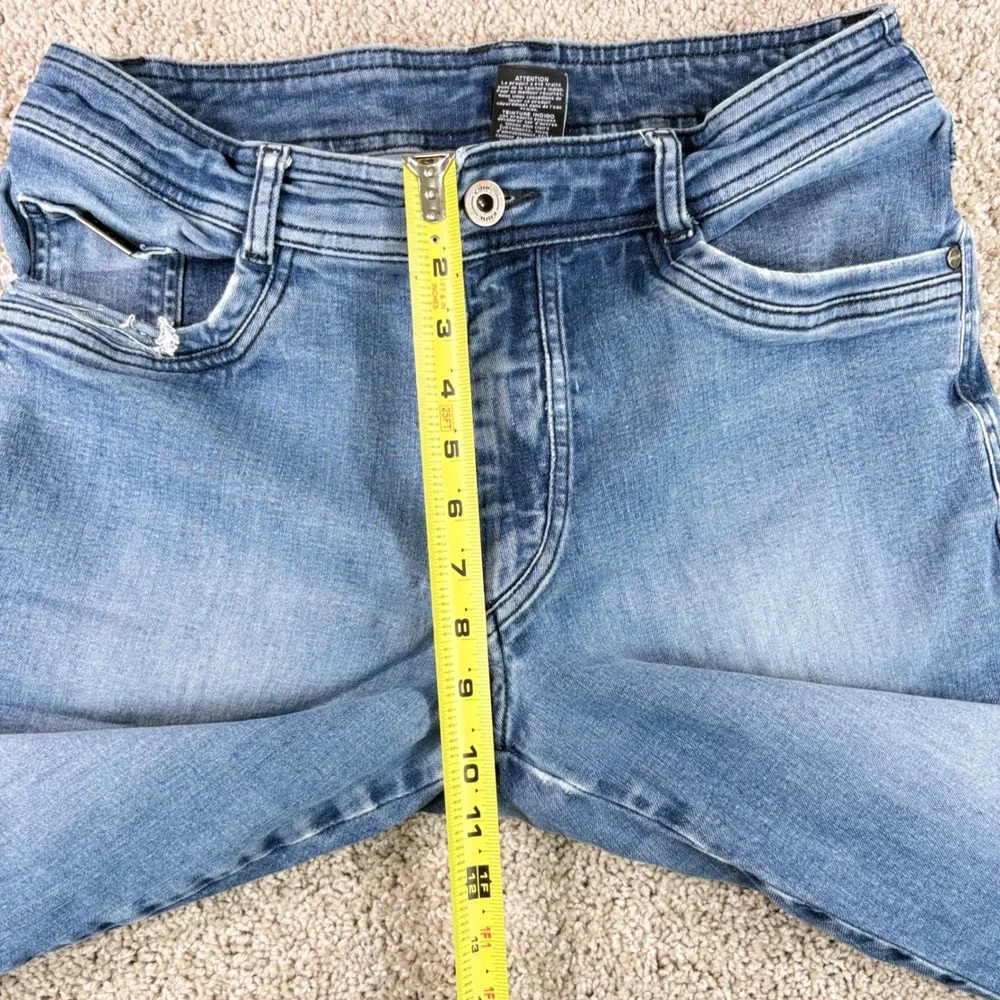 KUHL Kanvus Jean Mens 34x32 Hiking Outdoor Light Indigo Blue Straight Leg Denim